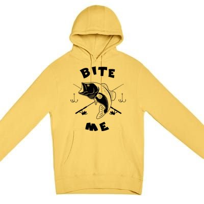 Bite Me Fishing Hook Fisherman Fishing Lovers Fans Legends Premium Pullover Hoodie