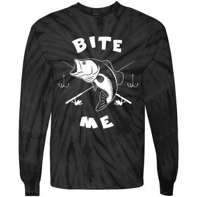 Bite Me Fishing Hook Fisherman Fishing Lovers Fans Legends Tie-Dye Long Sleeve Shirt