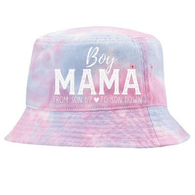 Boy Mama From Son Upto Son Down Funny MotherS Day Fun Mom Tie-Dyed Bucket Hat