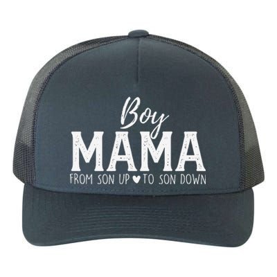 Boy Mama From Son Upto Son Down Funny MotherS Day Fun Mom Yupoong Adult 5-Panel Trucker Hat