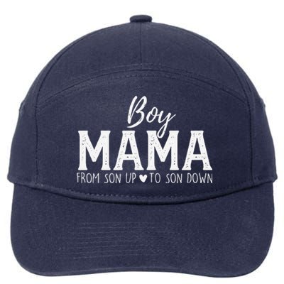 Boy Mama From Son Upto Son Down Funny MotherS Day Fun Mom 7-Panel Snapback Hat