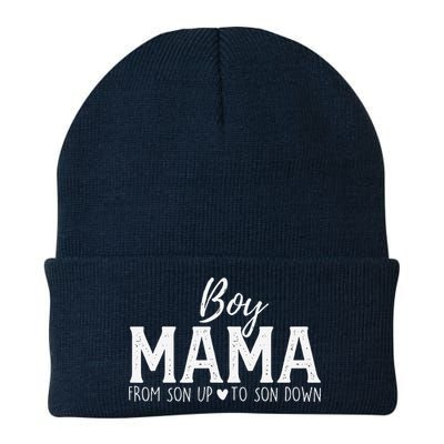 Boy Mama From Son Upto Son Down Funny MotherS Day Fun Mom Beanie