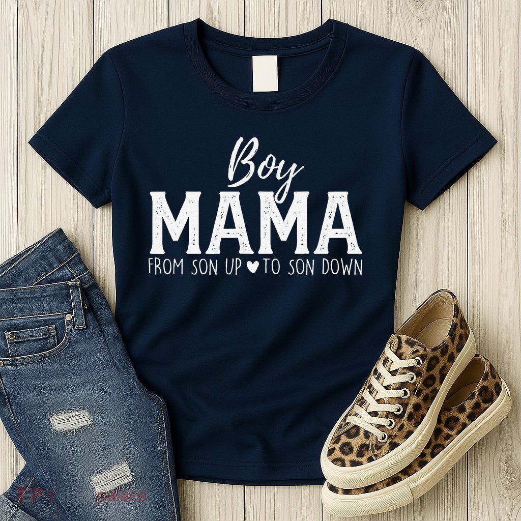 Boy Mama From Son Upto Son Down Funny MotherS Day Fun Mom Womens T-Shirt