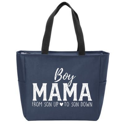 Boy Mama From Son Upto Son Down Funny MotherS Day Fun Mom Zip Tote Bag