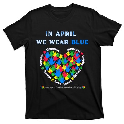 Blue Matching Family Puzzle Heart Support Autism Awareness T-Shirt