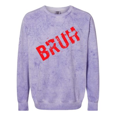 Bruh Meme Funny Saying Brother Greeting Teens Boy Colorblast Crewneck Sweatshirt