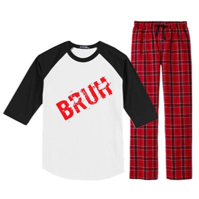 Bruh Meme Funny Saying Brother Greeting Teens Boy Raglan Sleeve Pajama Set