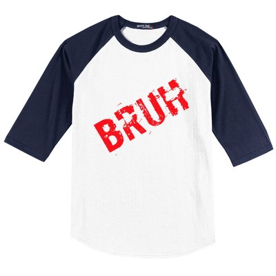 Bruh Meme Funny Saying Brother Greeting Teens Boy Baseball Sleeve Shirt