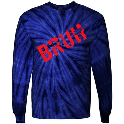 Bruh Meme Funny Saying Brother Greeting Teens Boy Tie-Dye Long Sleeve Shirt