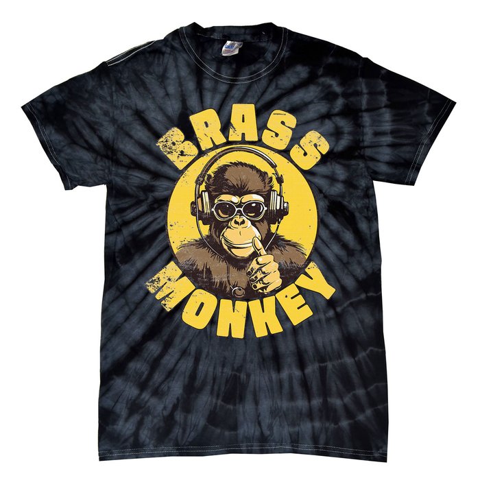 Brass Monkey Funny Cool Music Tie-Dye T-Shirt