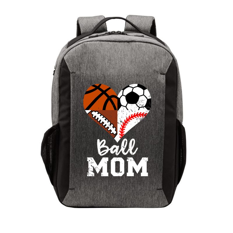 Ball Mom Funny Soccer Football Baseball Basketball Heart Vector Backpack