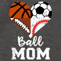 Ball Mom Funny Soccer Football Baseball Basketball Heart Vector Backpack