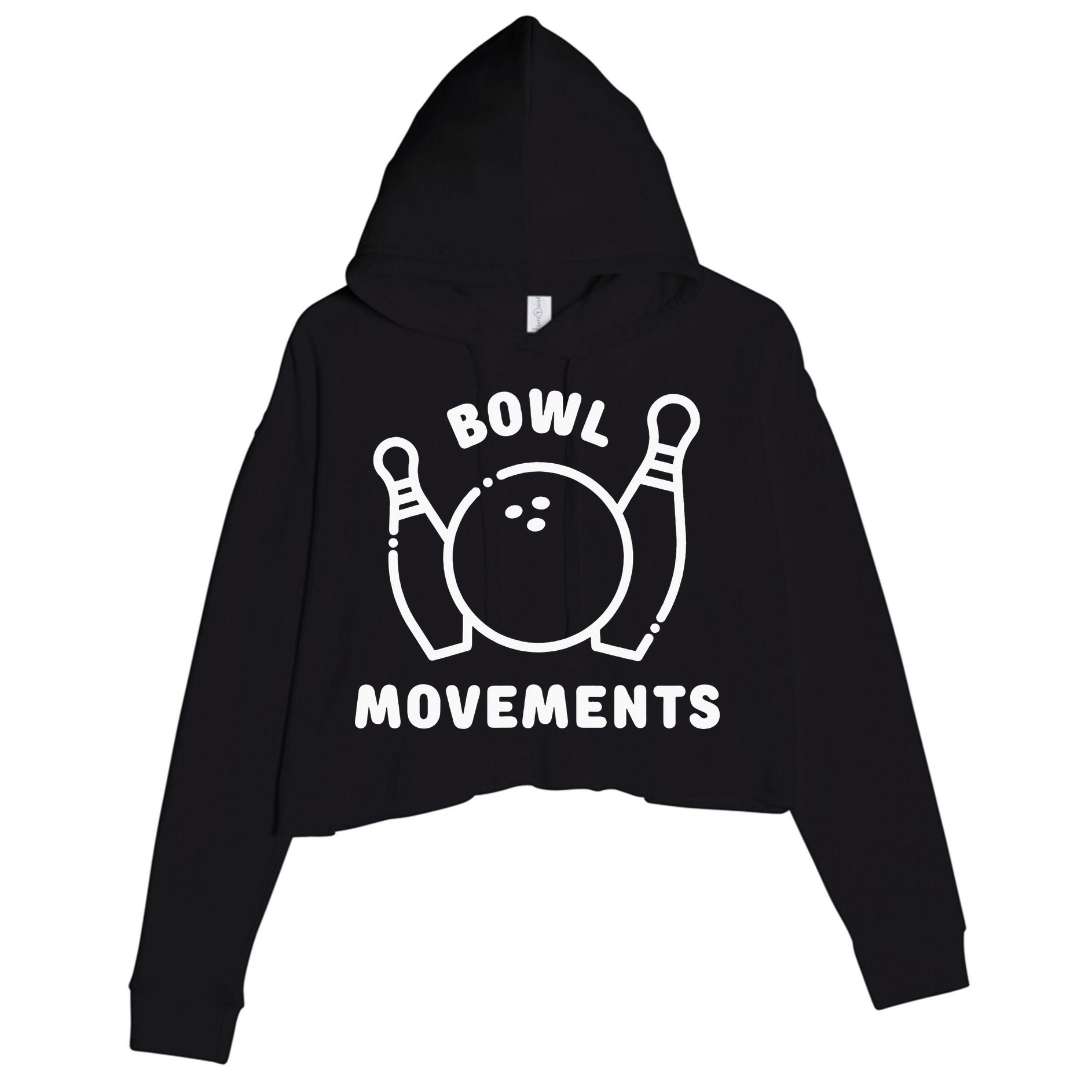 Bowl Movements Funny Bowling Team Crop Fleece Hoodie