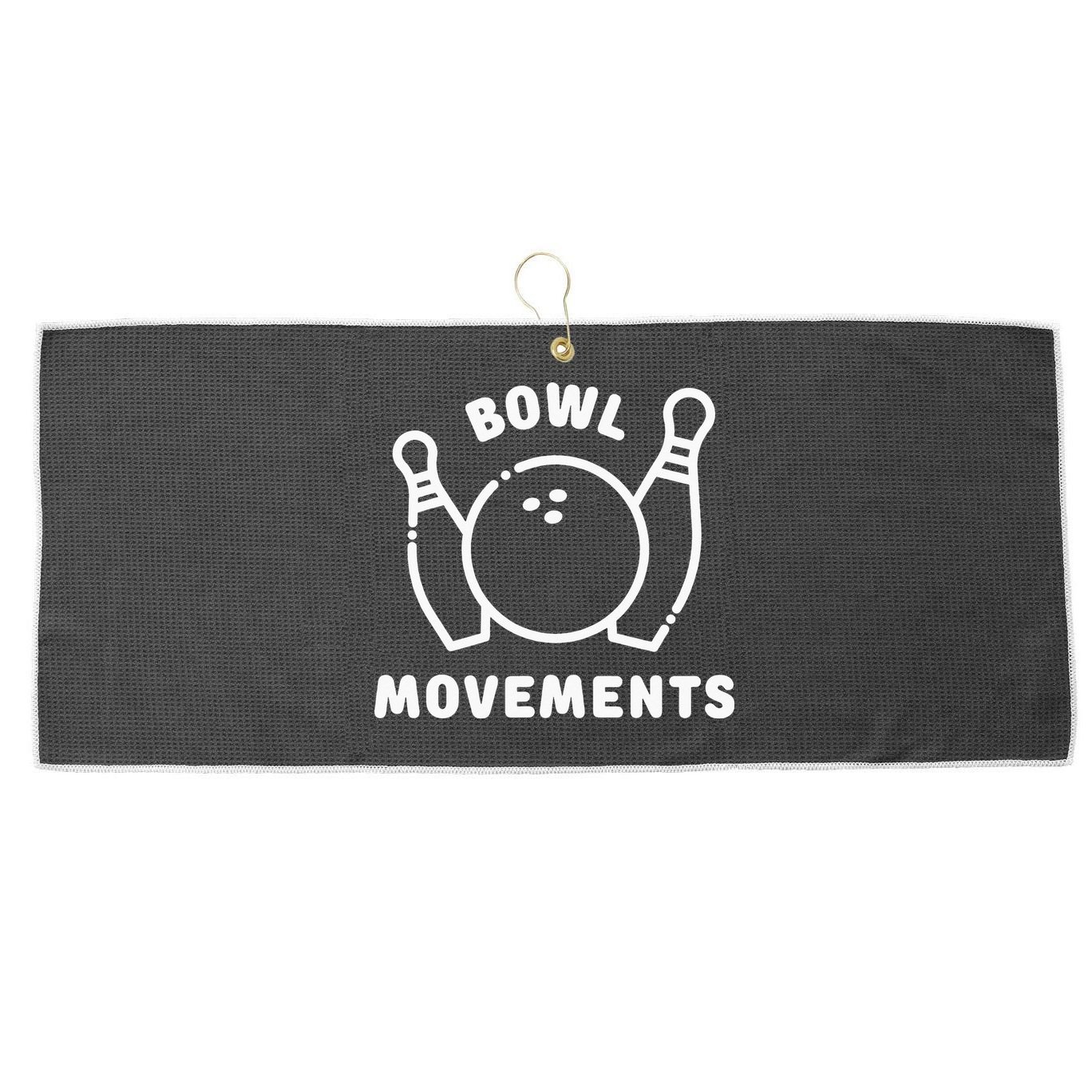 Bowl Movements Funny Bowling Team Large Microfiber Waffle Golf Towel