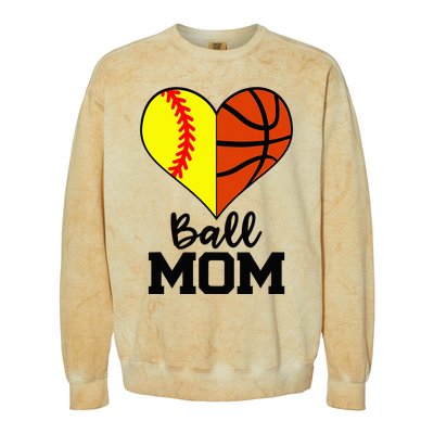 Ball Mom Funny Softball Basketball Player Mom Colorblast Crewneck Sweatshirt