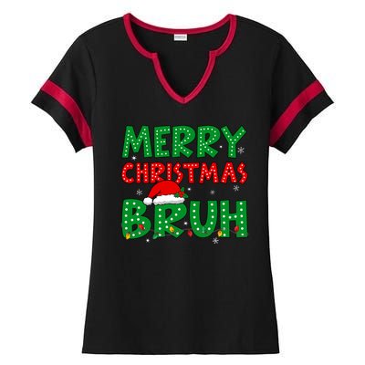 Bruh Meme Funny Saying Bro Greeting Teens Christmas Ladies Halftime Notch Neck Tee