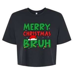 Bruh Meme Funny Saying Bro Greeting Teens Christmas Bella+Canvas Jersey Crop Tee