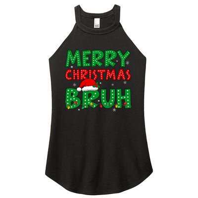 Bruh Meme Funny Saying Bro Greeting Teens Christmas Women's Perfect Tri Rocker Tank