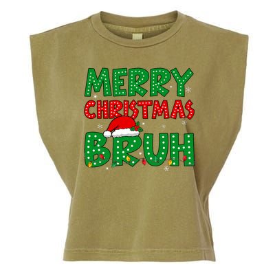 Bruh Meme Funny Saying Bro Greeting Teens Christmas Garment-Dyed Women's Muscle Tee