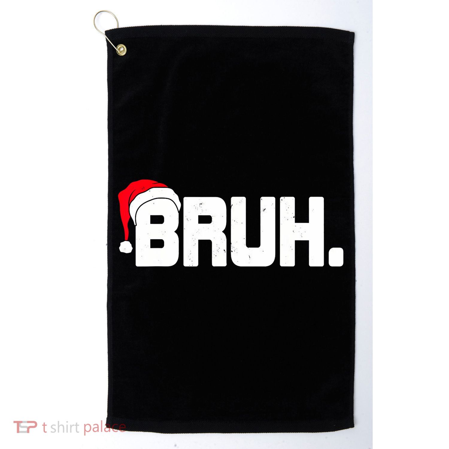 Bruh Meme Funny Christmas Holiday Teens Gifts Santa Hat Golf Towel