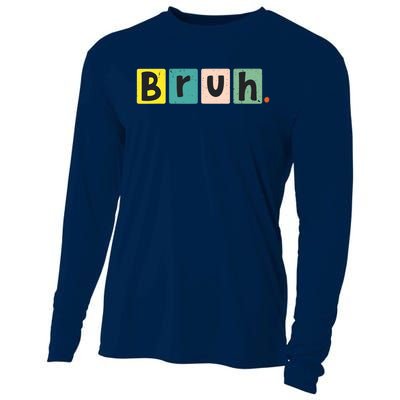 Bruh Meme Funny Saying Brother Greeting Teen Cooling Performance Long Sleeve Crew