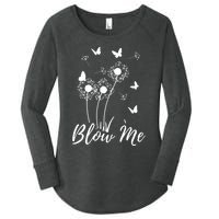 Blow Me Funny Dandelion Plant Flower Lovers Men Women Women's Perfect Tri Tunic Long Sleeve Shirt