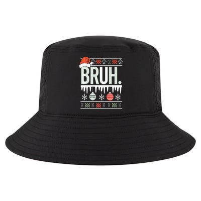 Bruh Meme Funny Christmas Santa Greeting Teens Xmas Cool Comfort Performance Bucket Hat