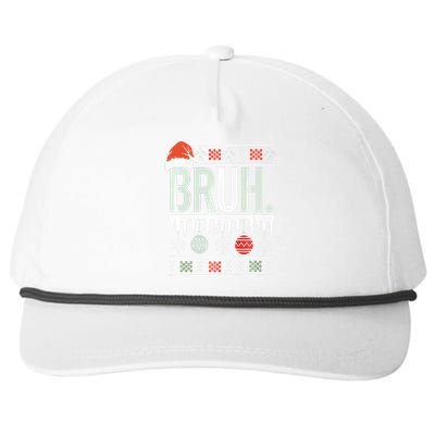 Bruh Meme Funny Christmas Santa Greeting Teens Xmas Snapback Five-Panel Rope Hat