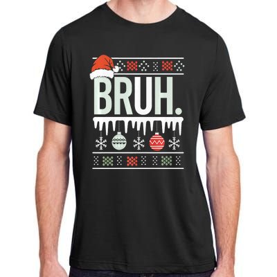 Bruh Meme Funny Christmas Santa Greeting Teens Xmas Adult ChromaSoft Performance T-Shirt