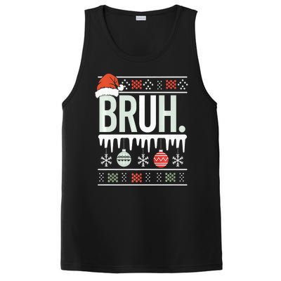 Bruh Meme Funny Christmas Santa Greeting Teens Xmas PosiCharge Competitor Tank