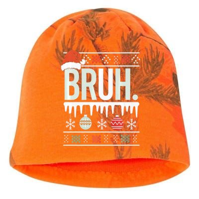 Bruh Meme Funny Christmas Santa Greeting Teens Xmas Kati - Camo Knit Beanie