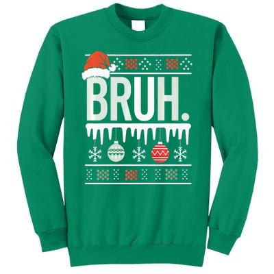 Bruh Meme Funny Christmas Santa Greeting Teens Xmas Sweatshirt