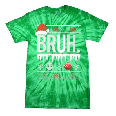 Bruh Meme Funny Christmas Santa Greeting Teens Xmas Tie-Dye T-Shirt