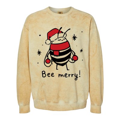 Bee Merry Funny Christmas Gift Bee Lover Colorblast Crewneck Sweatshirt