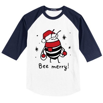 Bee Merry Funny Christmas Gift Bee Lover Baseball Sleeve Shirt