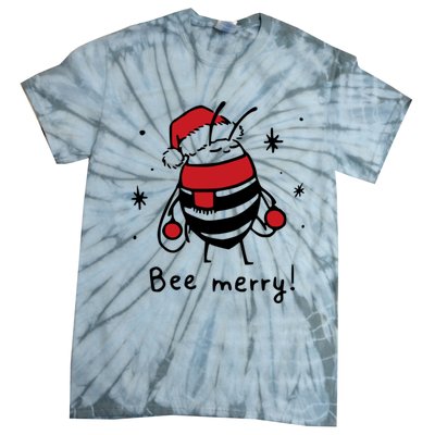 Bee Merry Funny Christmas Gift Bee Lover Tie-Dye T-Shirt