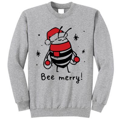 Bee Merry Funny Christmas Gift Bee Lover Tall Sweatshirt