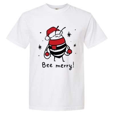 Bee Merry Funny Christmas Gift Bee Lover Garment-Dyed Heavyweight T-Shirt