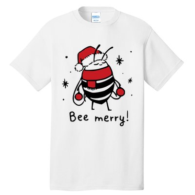 Bee Merry Funny Christmas Gift Bee Lover Tall T-Shirt