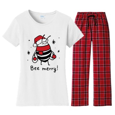 Bee Merry Funny Christmas Gift Bee Lover Women's Flannel Pajama Set