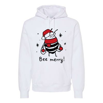 Bee Merry Funny Christmas Gift Bee Lover Premium Hoodie