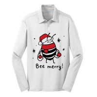 Bee Merry Funny Christmas Gift Bee Lover Silk Touch Performance Long Sleeve Polo