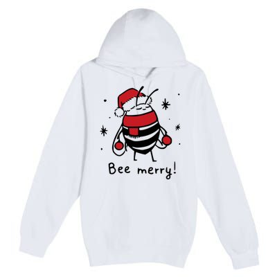 Bee Merry Funny Christmas Gift Bee Lover Premium Pullover Hoodie