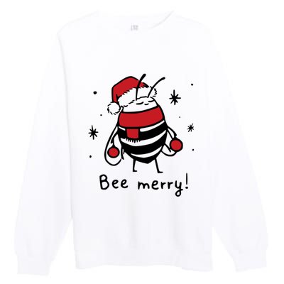 Bee Merry Funny Christmas Gift Bee Lover Premium Crewneck Sweatshirt