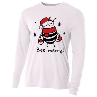 Bee Merry Funny Christmas Gift Bee Lover Cooling Performance Long Sleeve Crew