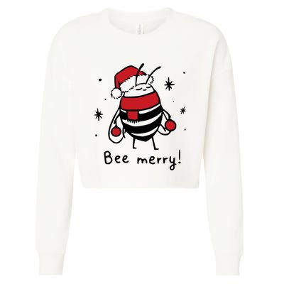 Bee Merry Funny Christmas Gift Bee Lover Cropped Pullover Crew