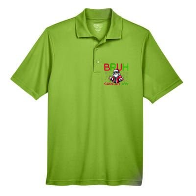 Bruh Meme Funny Christmas  Spread Joy Hip Hop Santa Men's Origin Performance Pique Polo