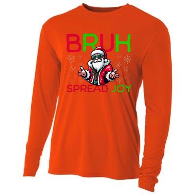 Bruh Meme Funny Christmas  Spread Joy Hip Hop Santa Cooling Performance Long Sleeve Crew