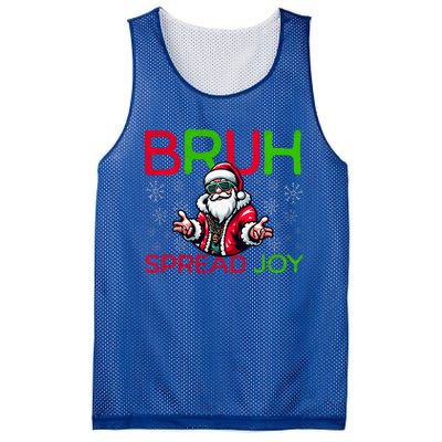 Bruh Meme Funny Christmas  Spread Joy Hip Hop Santa Mesh Reversible Basketball Jersey Tank