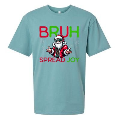 Bruh Meme Funny Christmas  Spread Joy Hip Hop Santa Sueded Cloud Jersey T-Shirt